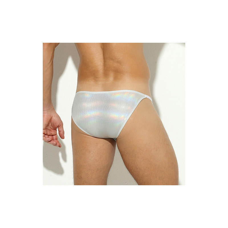 MenSexyWear Slip sexy Shiny Line Argenté